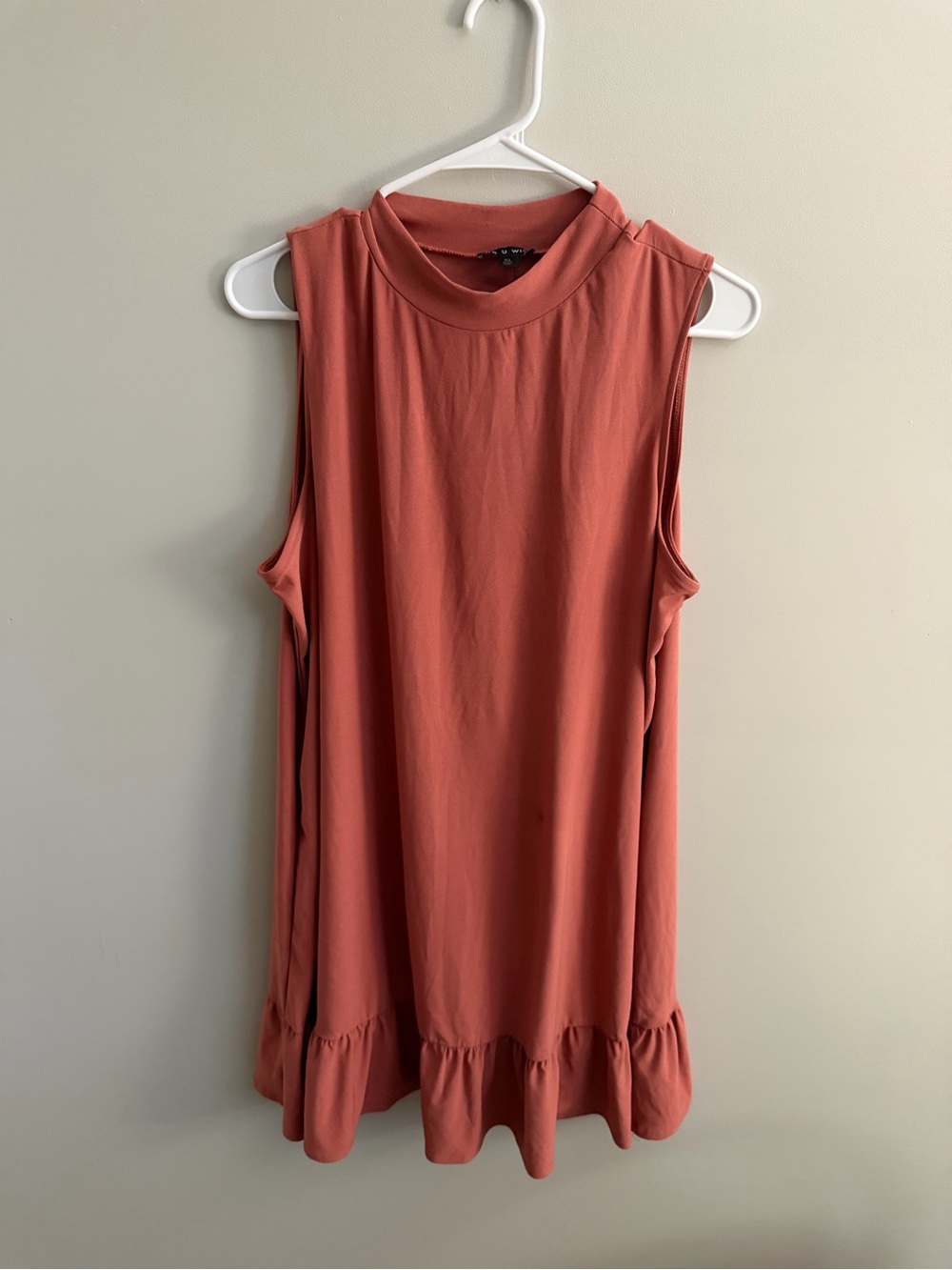 Sleeveless Mock Neck Mini Dress in Rust